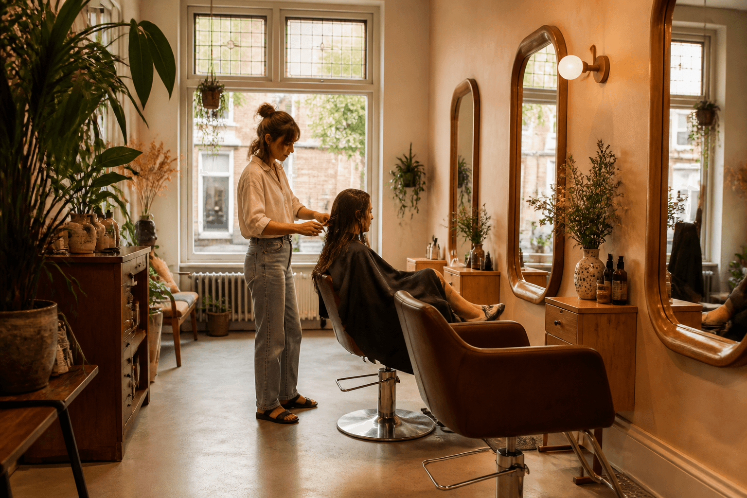 Interieur van Kapsalon 't Kniphuus in De Hoven, Zutphen